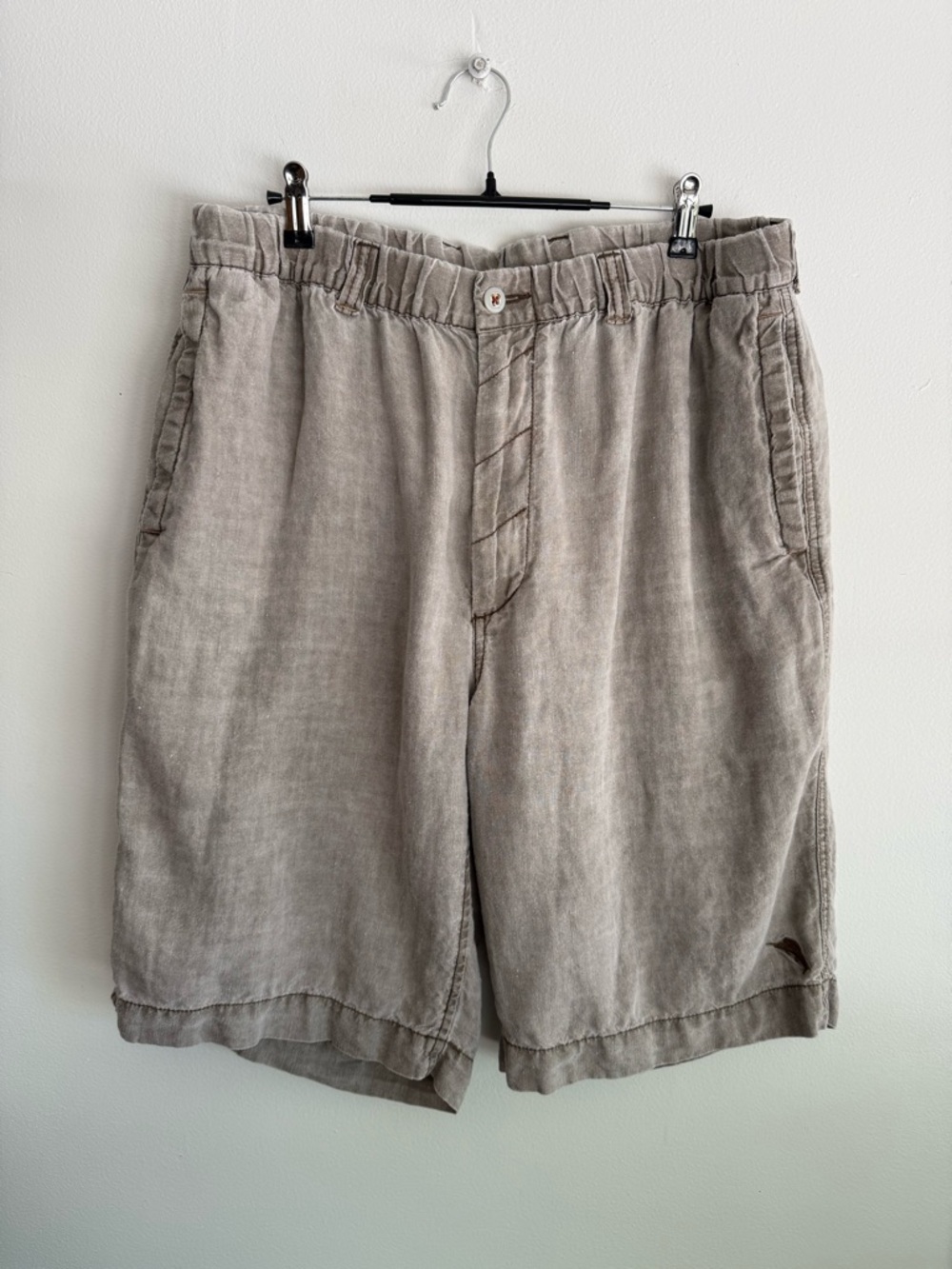 Tommy Bahama Relax 100% Linen Shorts Men's Large Tall LT Pigment Dyed Gray